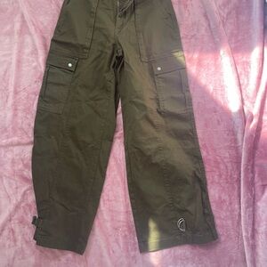 Women’s Olive Cargo Pants Wide leg or Balloon style